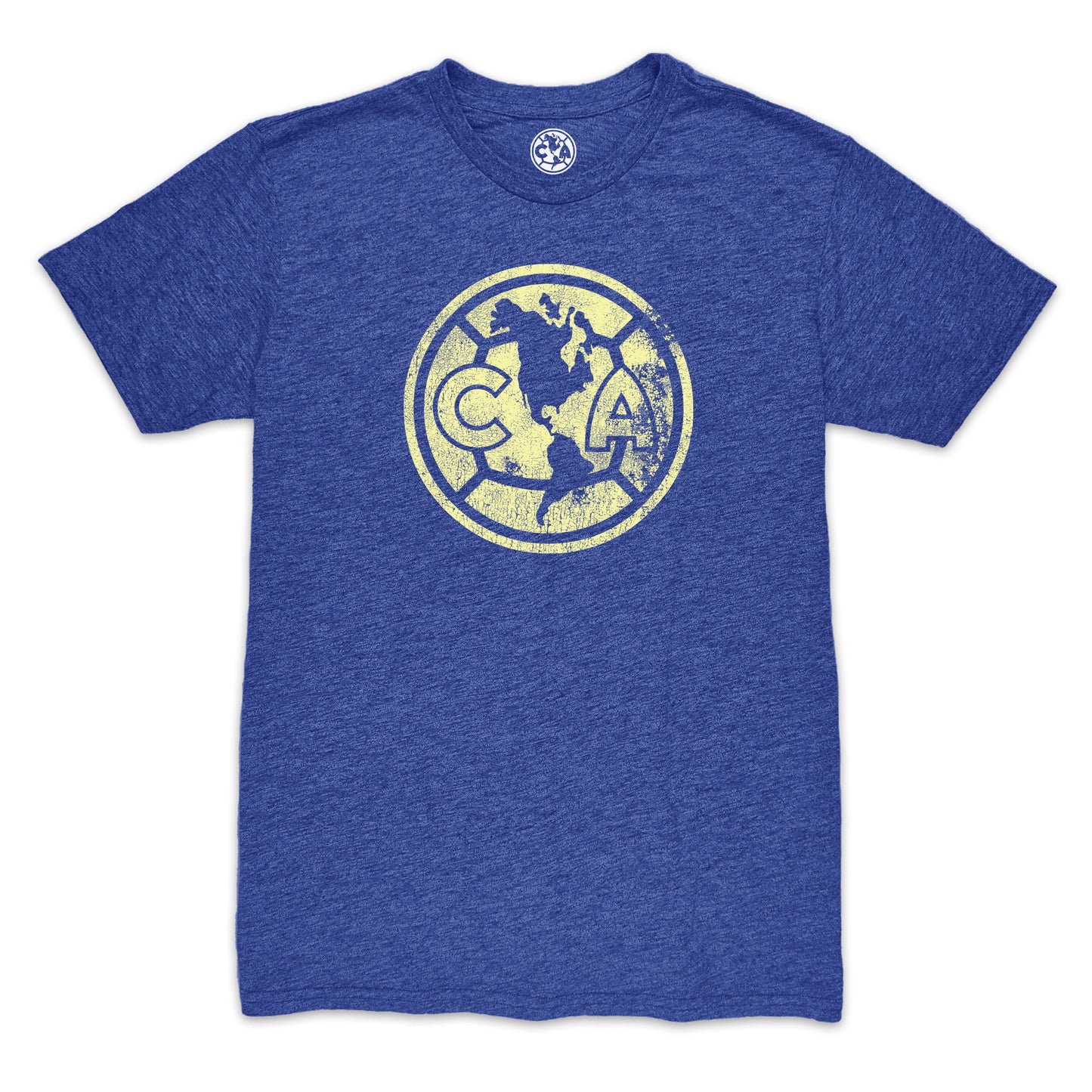 Club América Mono Badge Vintage Twisted Triblend Slub Playera - Royal